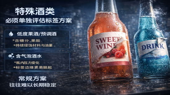酒水标签常见痛点与解决方案 ——从材质适配到环境耐受的系统性思路